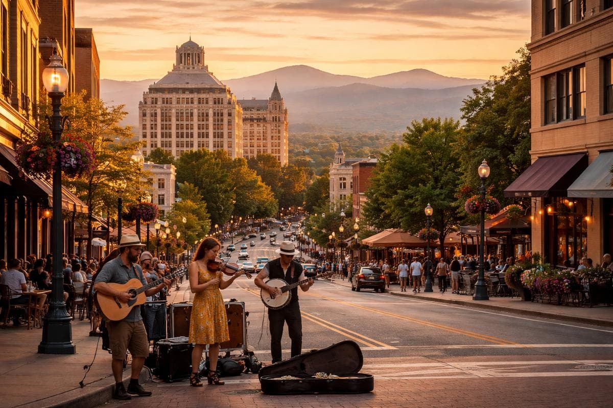 People meeting in Asheville — small group social outing