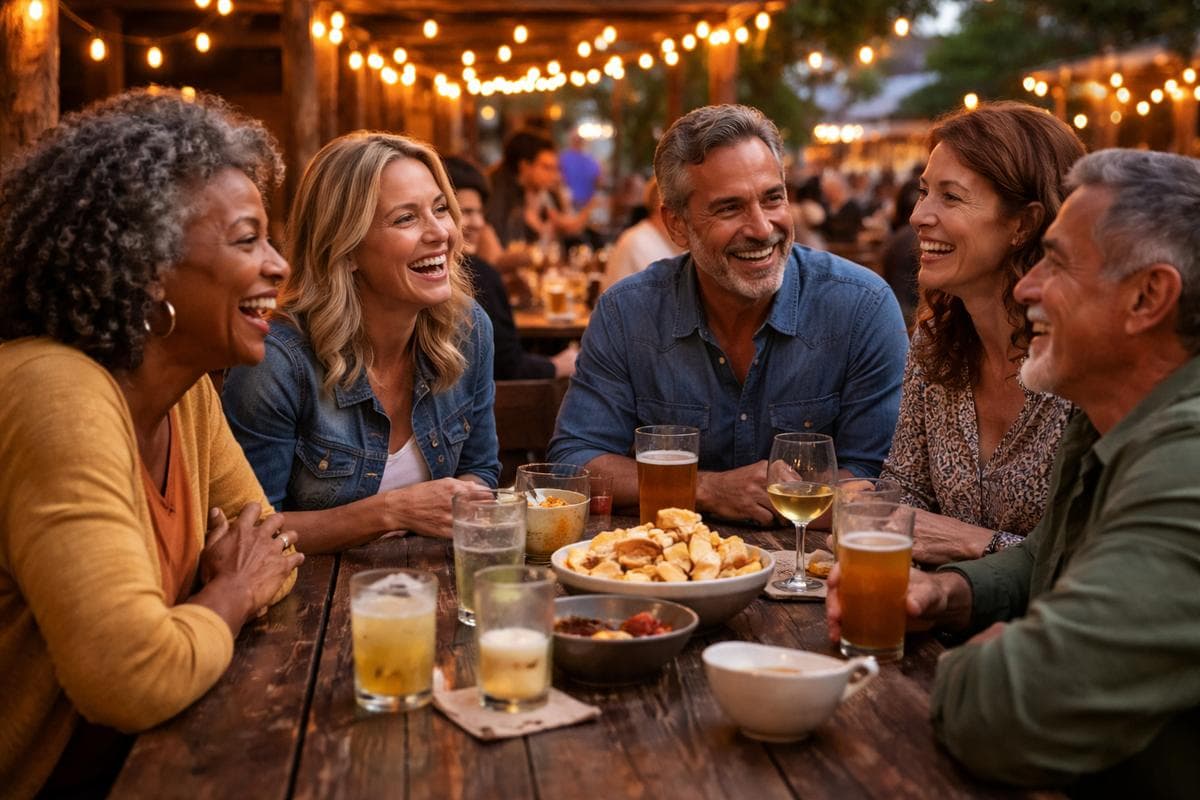 People meeting in Austin — small group social outing