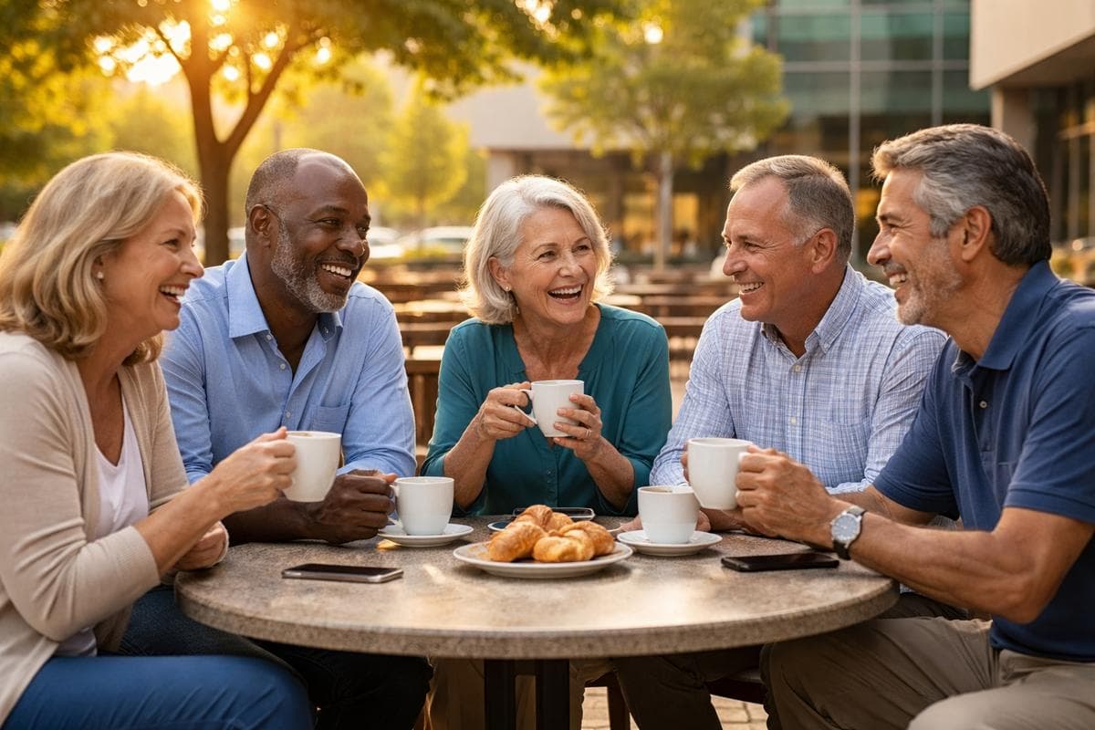 People meeting in Energy Corridor — small group social outing