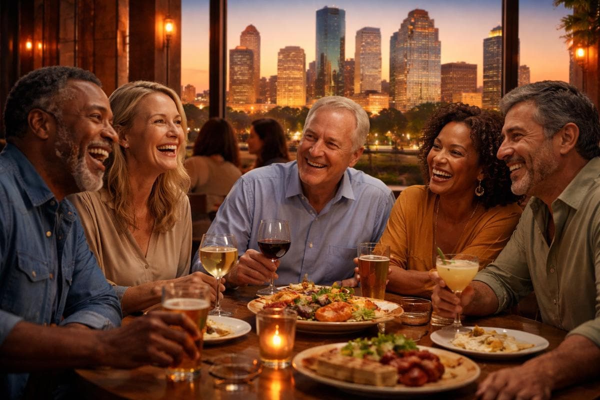 People meeting in Houston — small group social outing