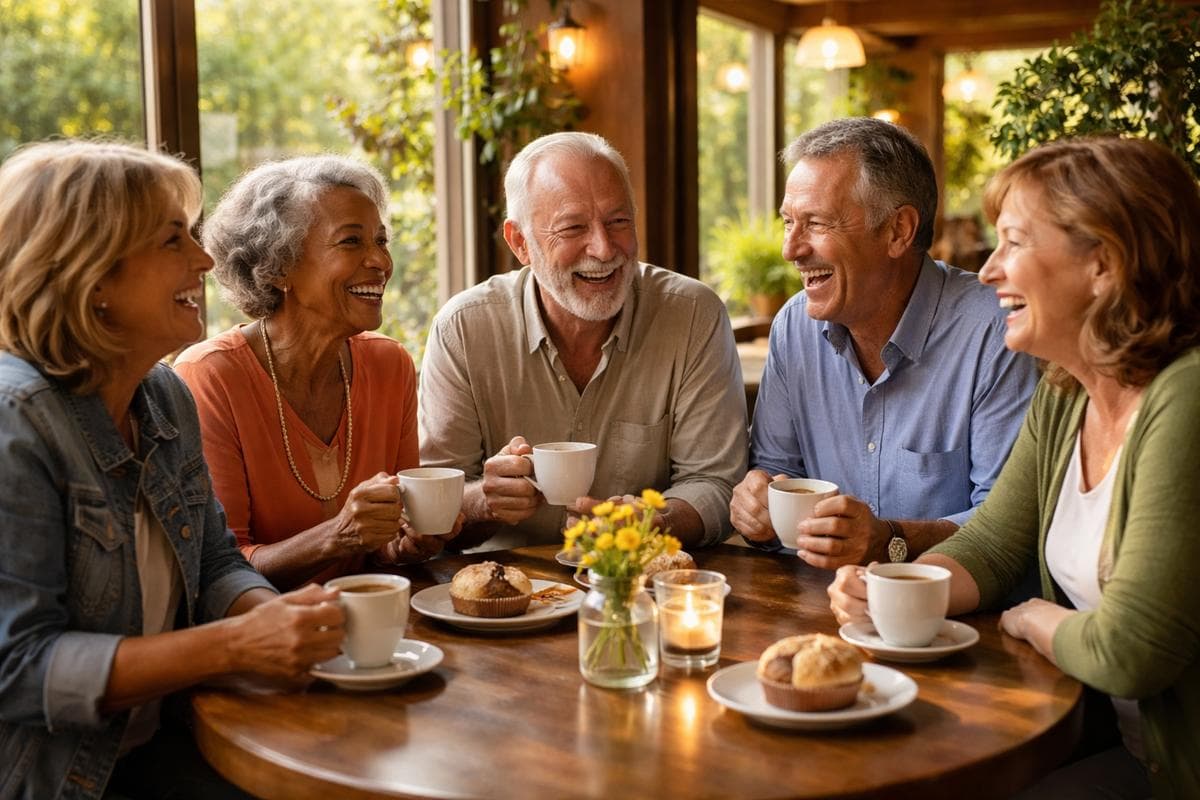 People meeting in Spring — small group social outing